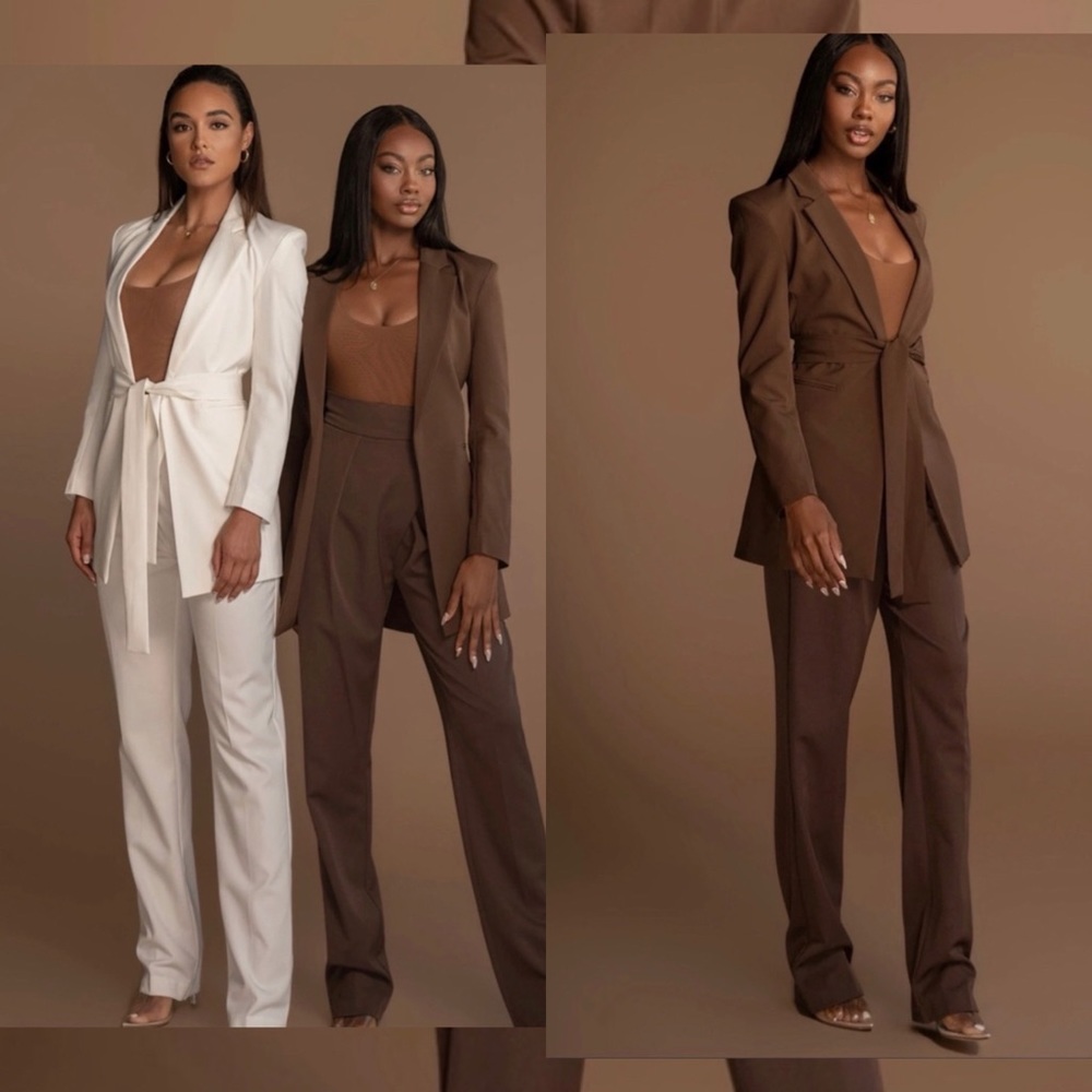 Jluxlabel chocolate brown effortless boyfriend blazer